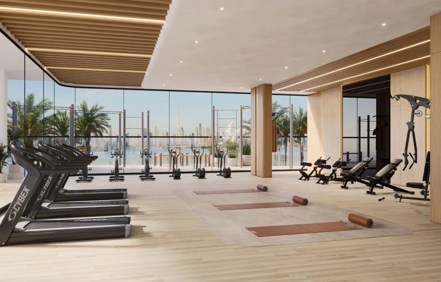 Indoor Gym & Outdoor Calisthenics Gym at Ramada Residences by Wyndham at Dubai Islands.