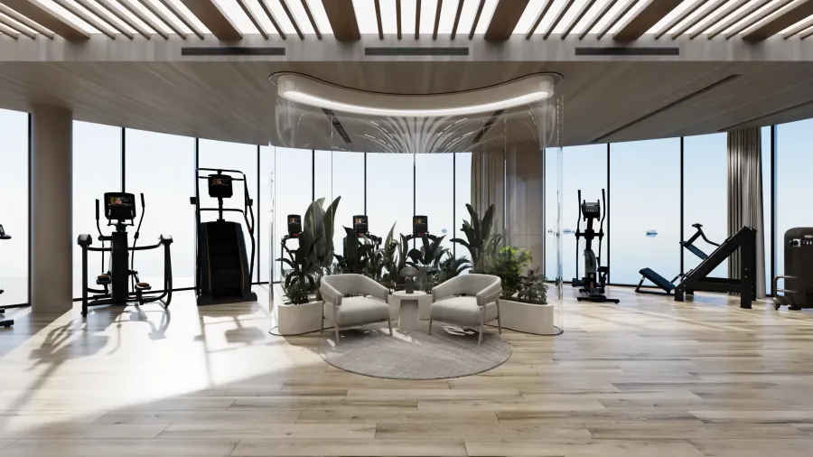 Indoor Gym at LIV Oceanside.