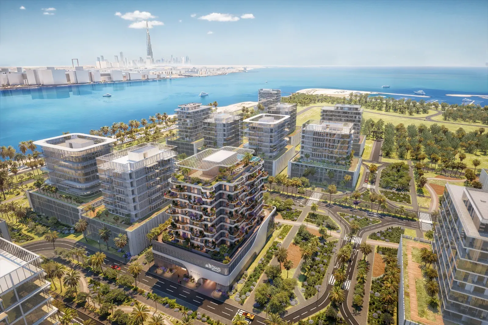 Helvetia Marine by DHG, Dubai Islands · render 3