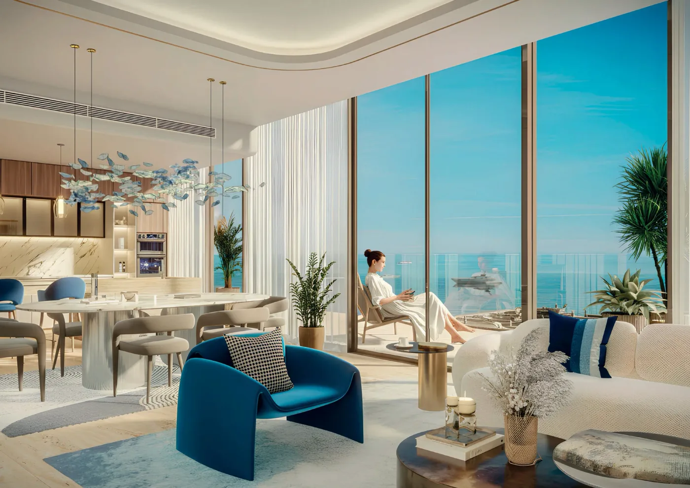 Interior render at Royal Yacht Club Residence.