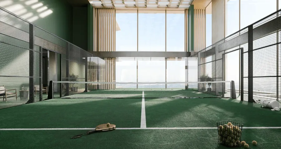 Panoramic Sea-view Padel Court at Omoria Private Residences.