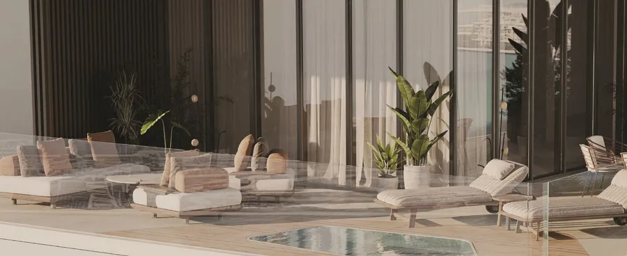 Resident Outdoor Lounge Seating at Isolana Residences.