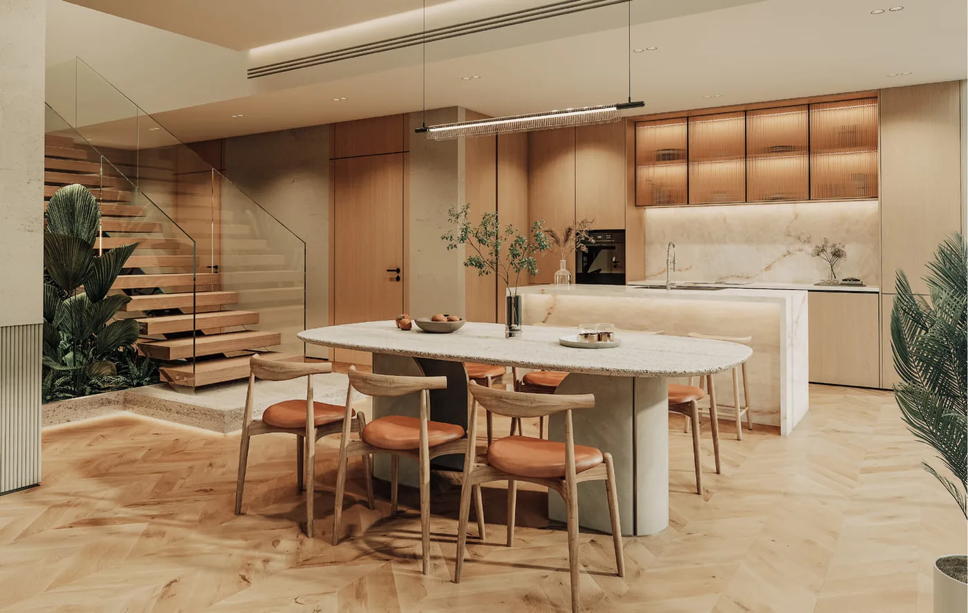 Interior render at Firoza.