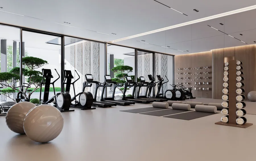 Smart Gym With Integrated Tech For Interactive Work Outs at Emerge Residences.