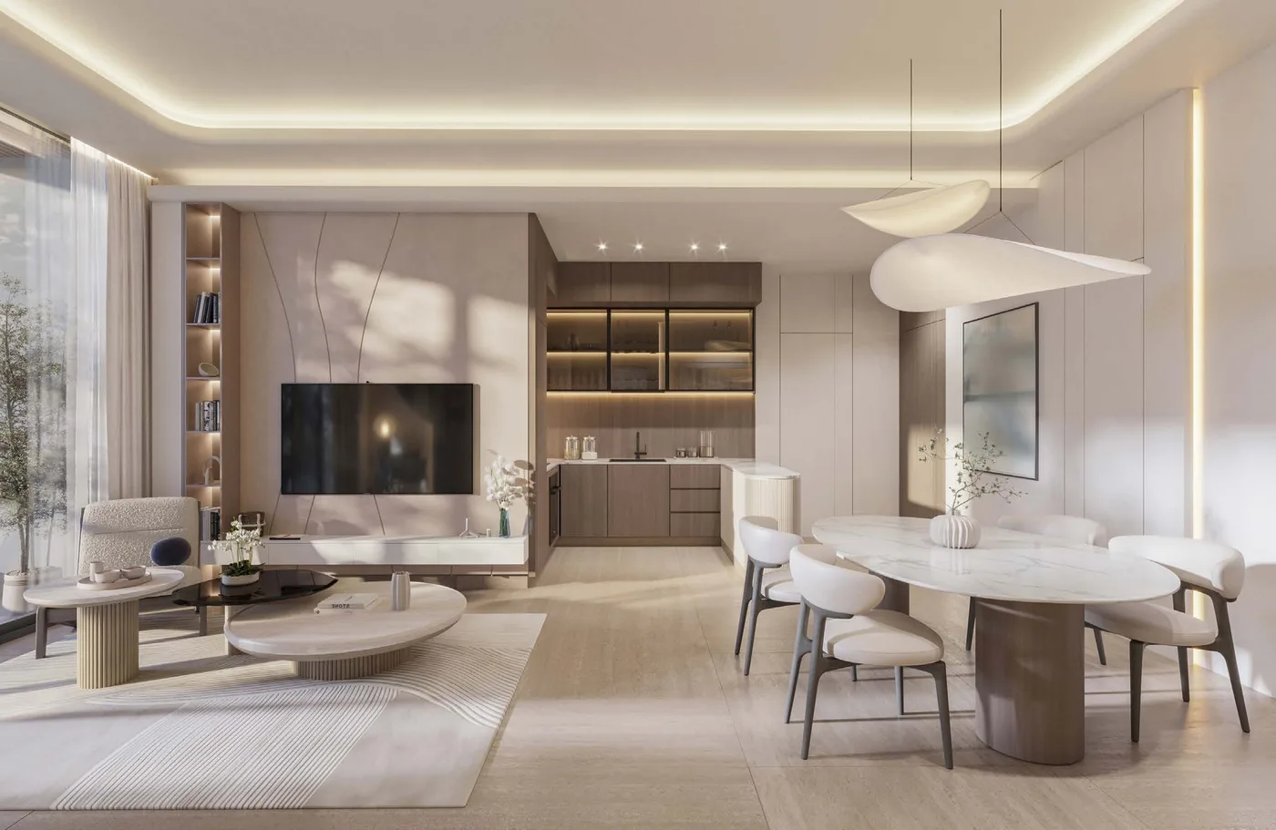 Interior render at Celeste by HRE.