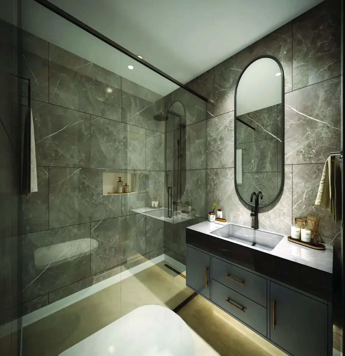 Interior render at Azha Millennium Residences.