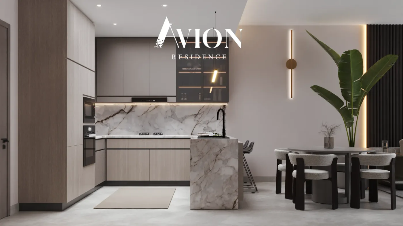 Interior render at Avion Residence.