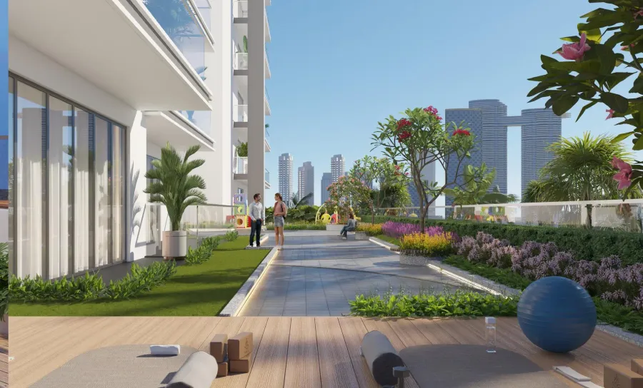 Open-Air Lounge at Almaara Residences.