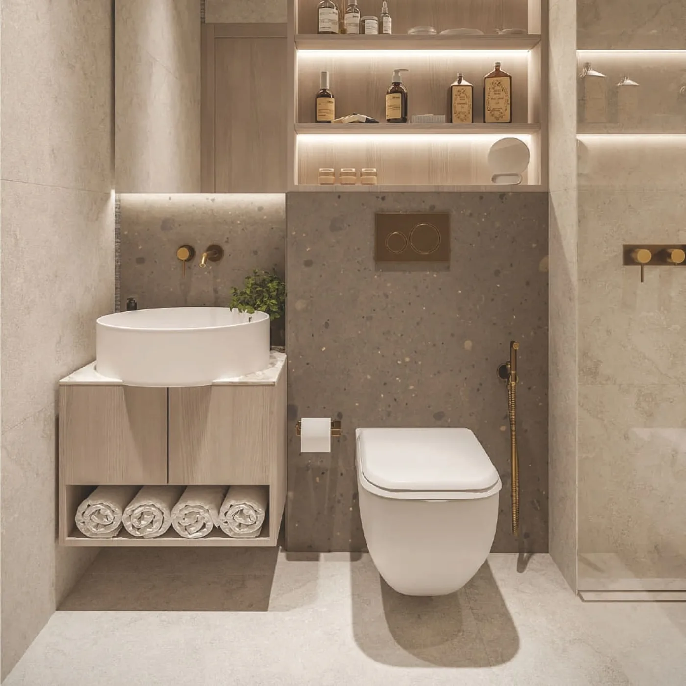 Interior render at SquareX Residence.