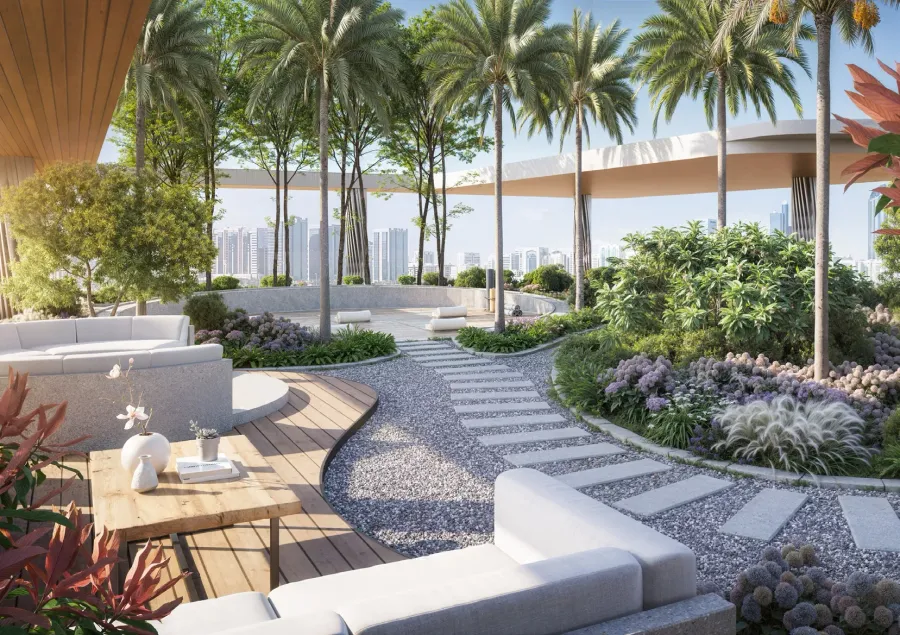 Zen Garden Rooftop at Veda by AUM Development.
