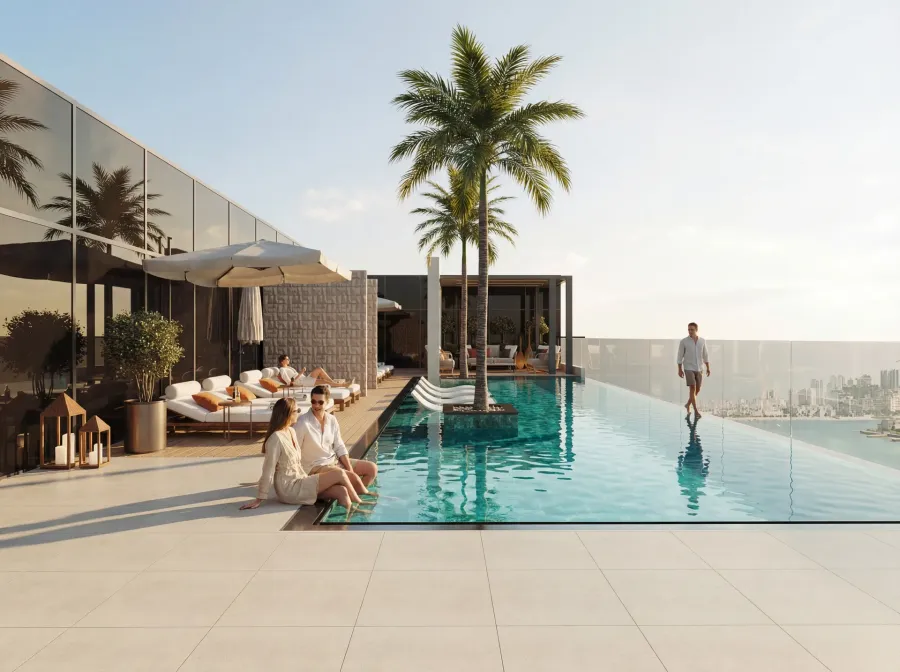 Rooftop Infinity Pool at Cresswell Plaza.