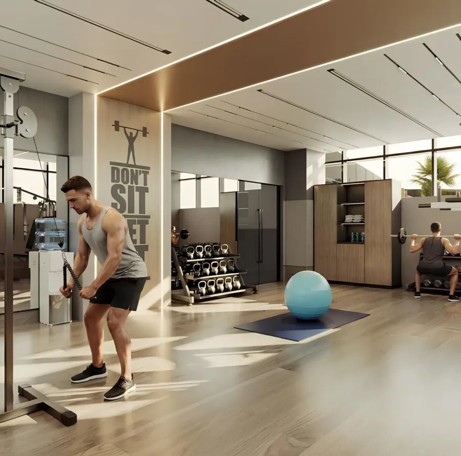 Gym at Cresswell Plaza.