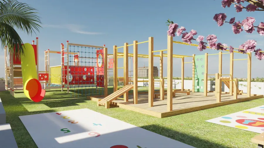 Kids Play Area at Views VII by Golden Woods.
