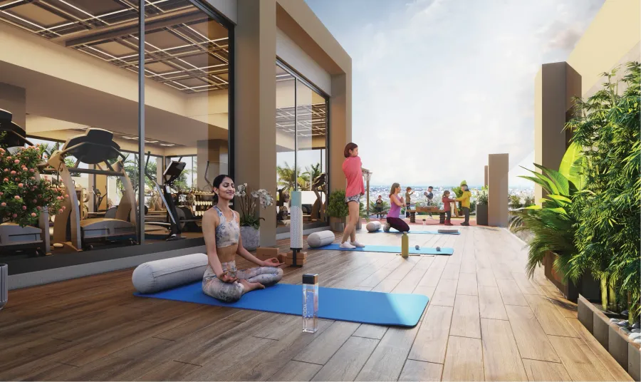 Yoga Area at Courtyard One.