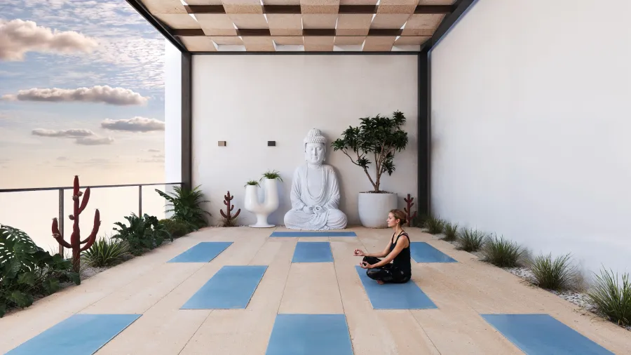 Outdoor Yoga Area at Nexara by 7th Key.