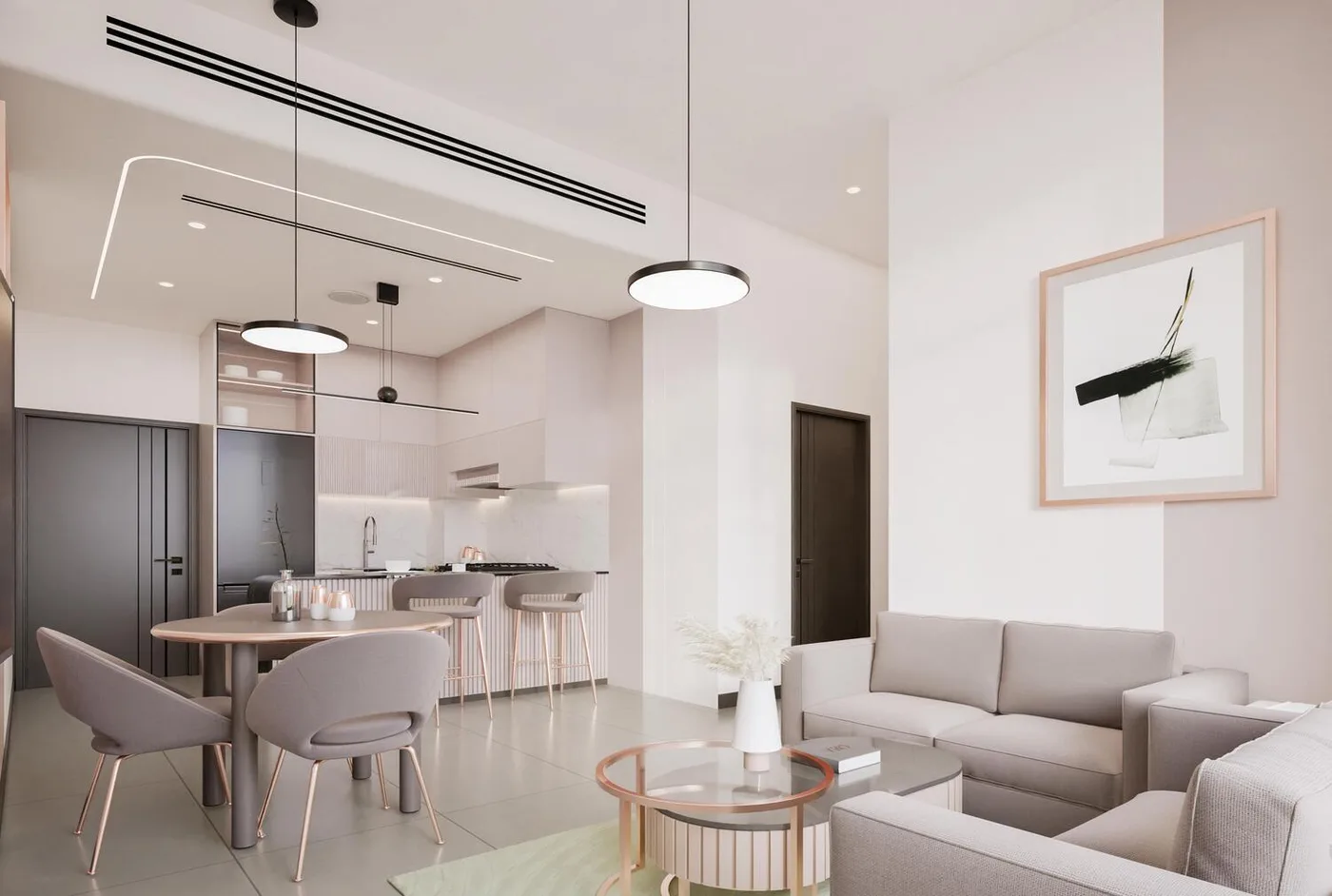 Interior render at The Eighty Three.