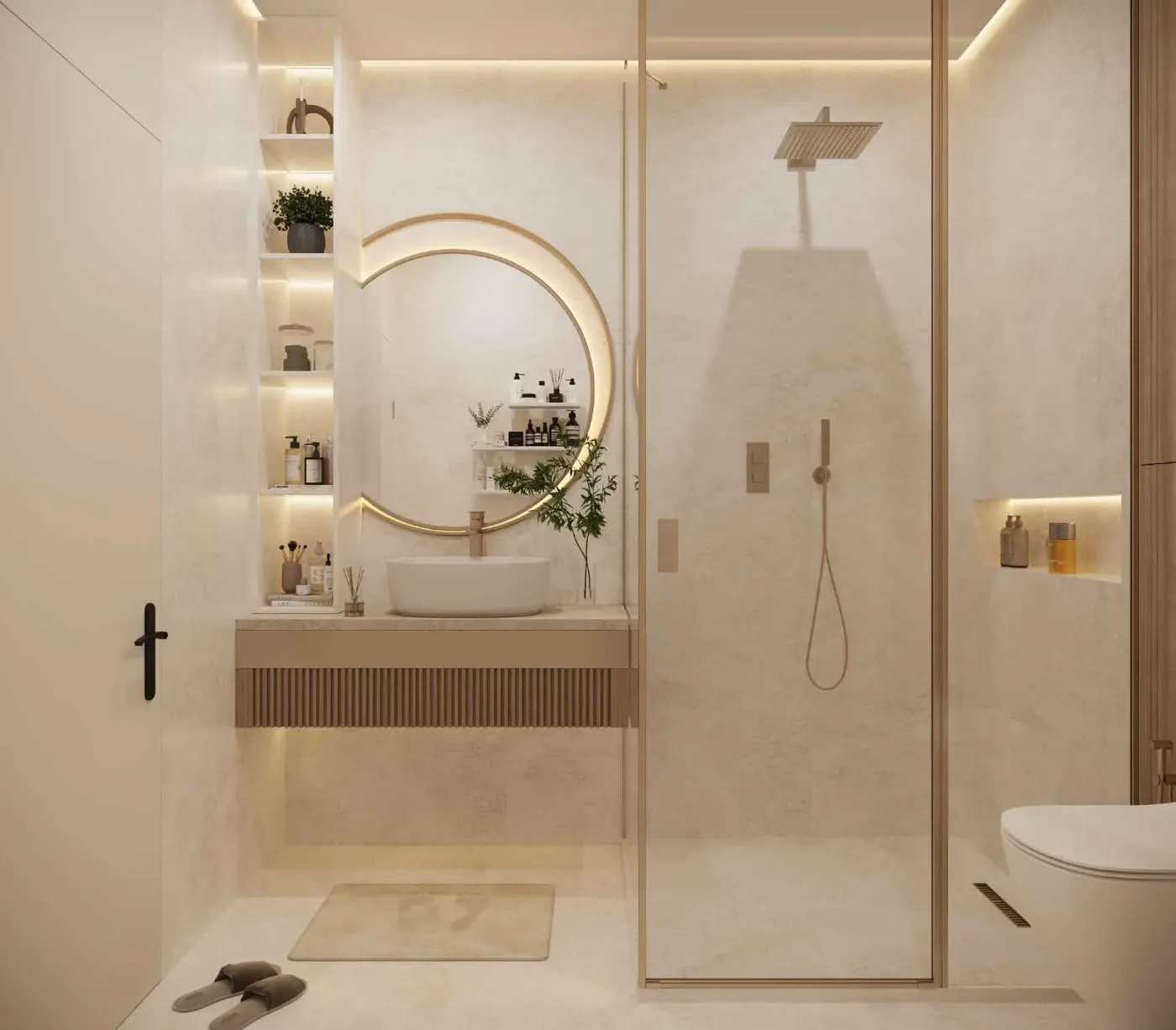 Interior render at Azra Residence.