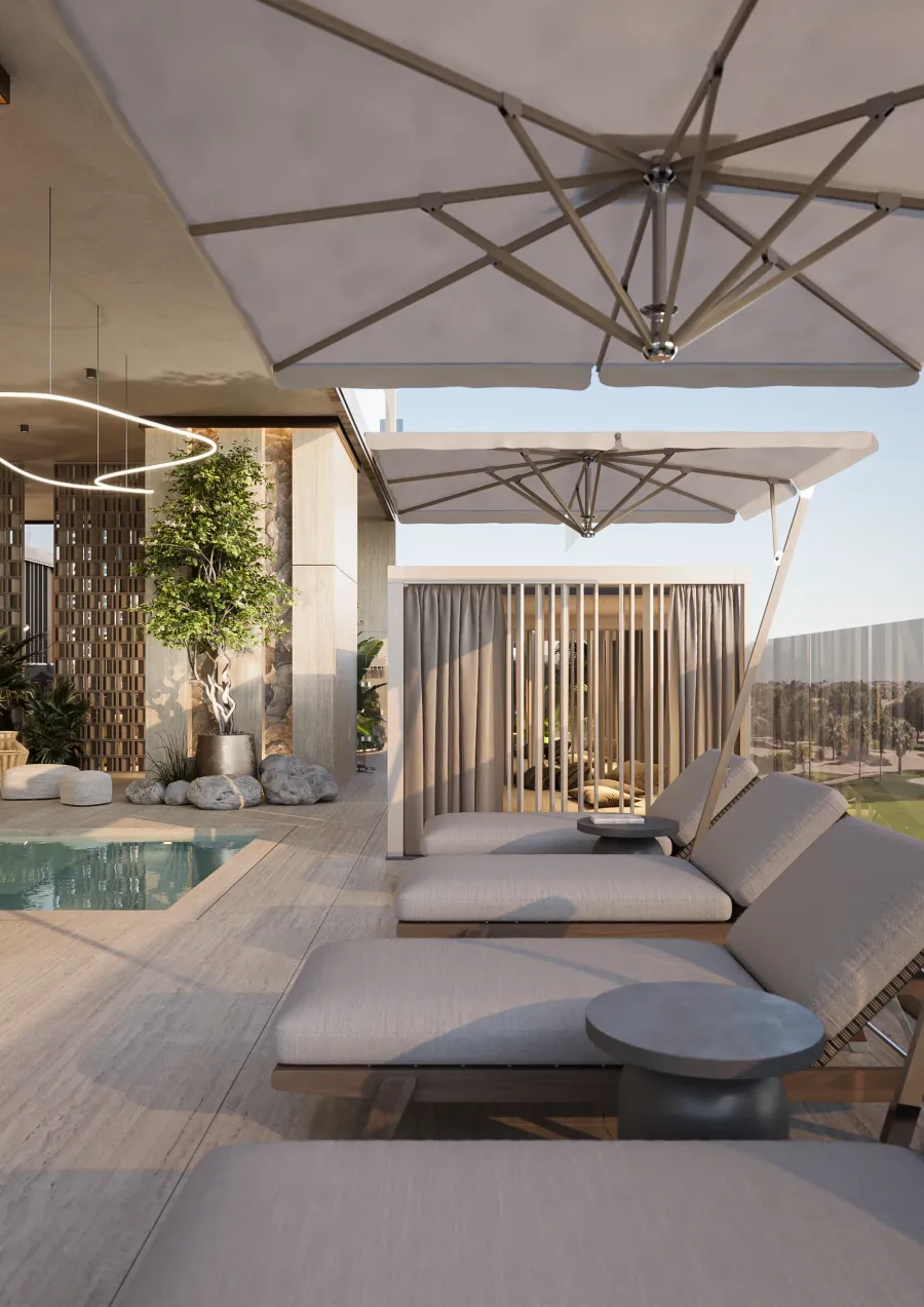 Sun Loungers with Deck at Ashwood Residences.