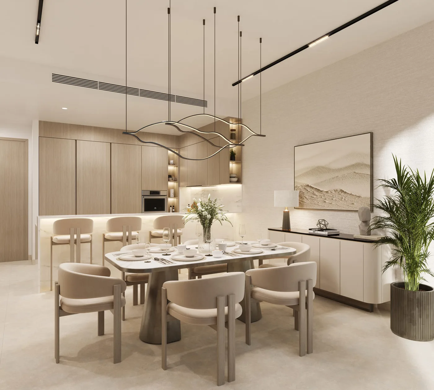 Interior render at Sol Levante.
