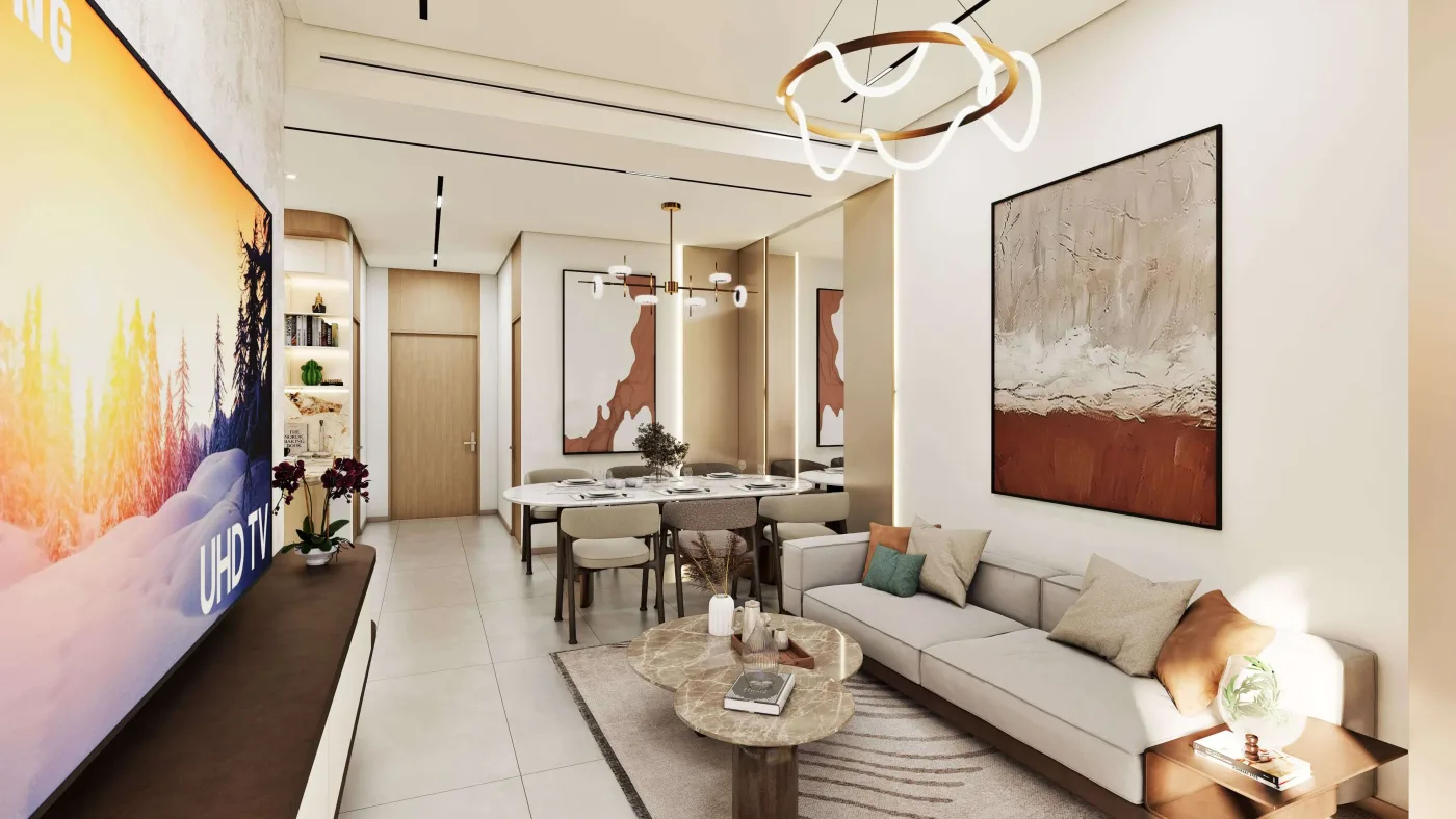 Interior render at Xenia Residence.