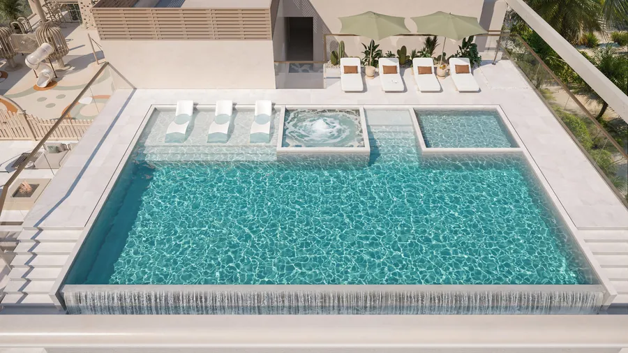 Infinity Pool & Sunbathing Area at Rivo.
