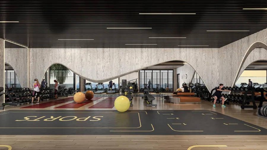 Fully Equipped Gym at Sky Line by Peace Homes.