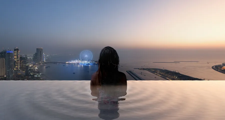 Swimming Infinity Pool at W The Residences by Arada.
