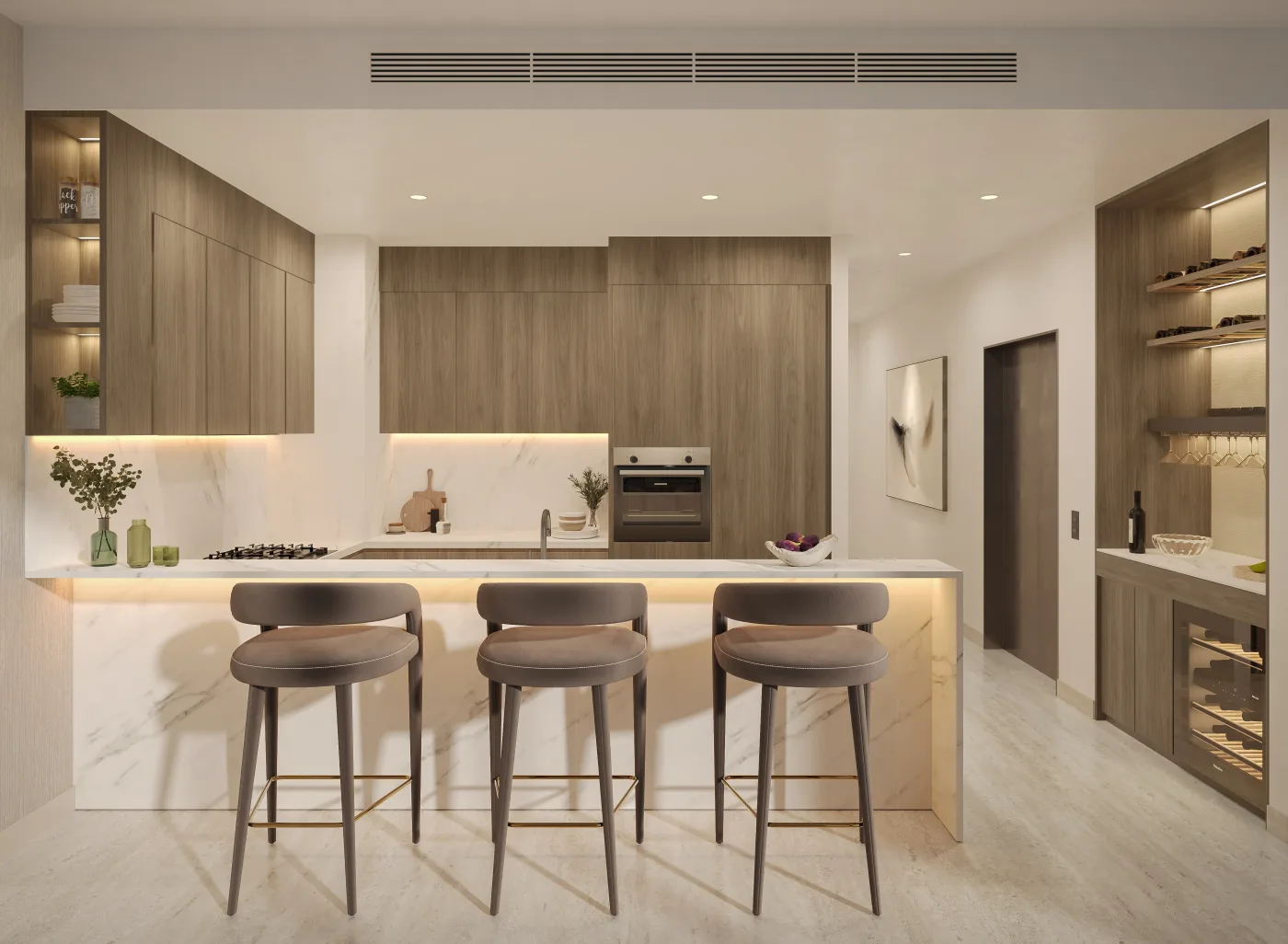 Interior render at Sol Terra Casa.