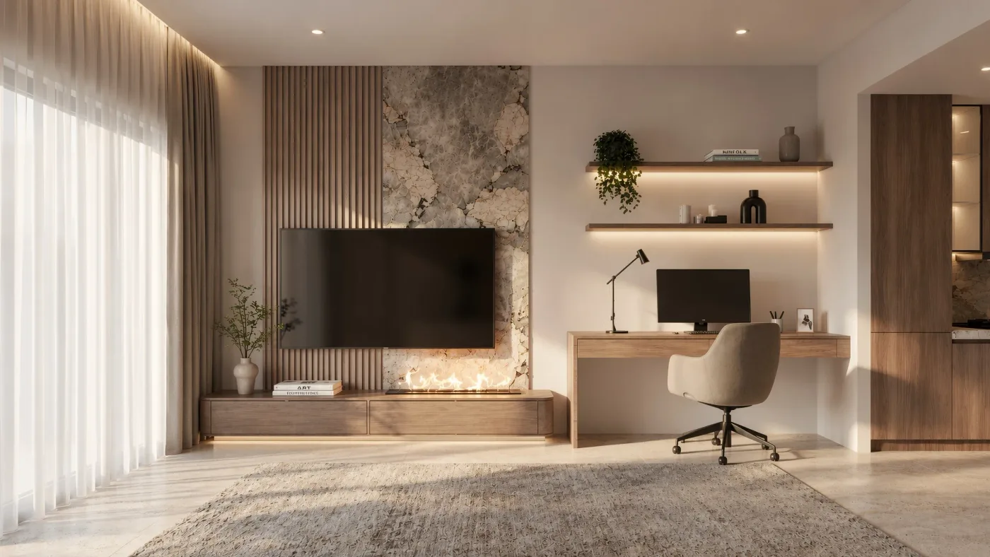 Interior render at Beverly Crown.