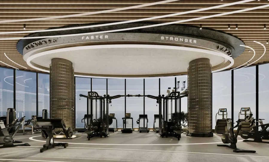 Panoramic Sea View Gym at Aquora by Casa Vista Development.