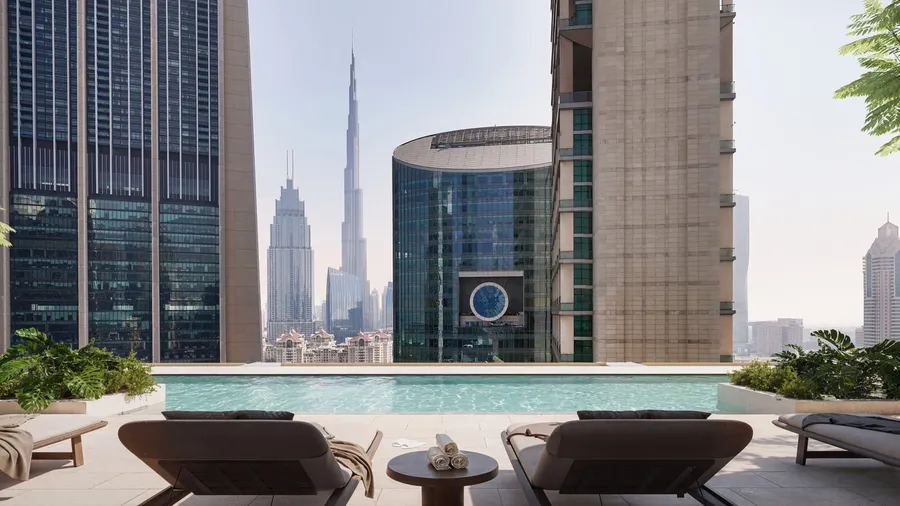 Temperature-Controlled Swimming Pool at DIFC Heights Tower.