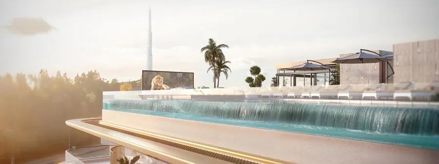 Rooftop Infinity Pool at Saddlewood Park.