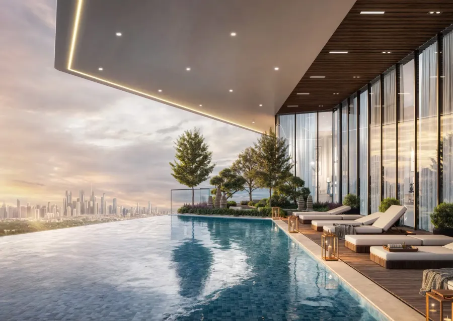 Rooftop Infinity Pool at Arthouse Hills.