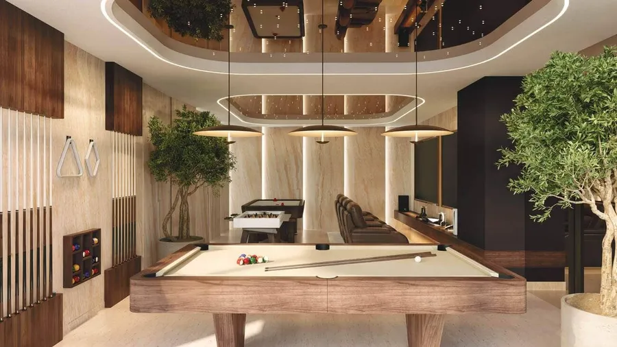 Gaming Room at Gate Eleven by Amwaj Development.