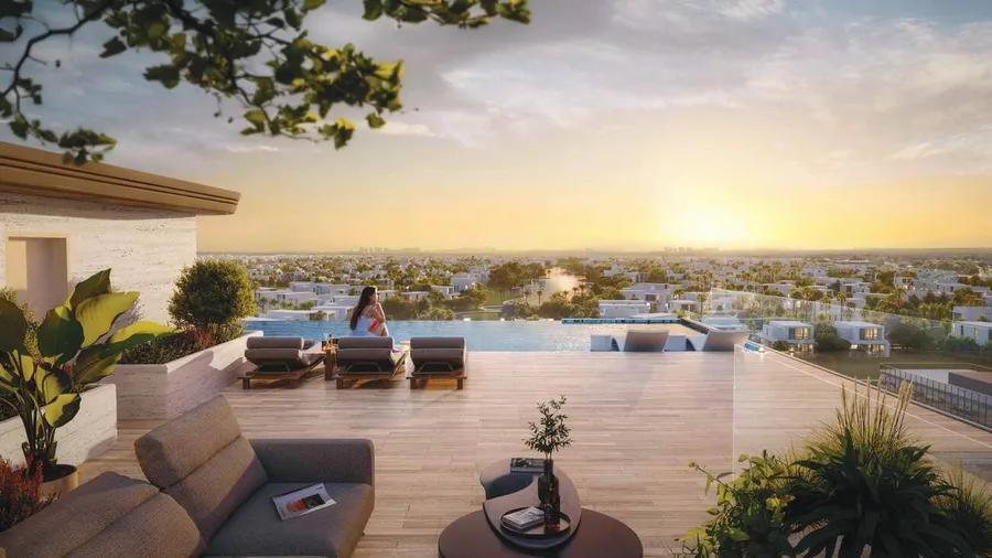 Roof Lounge & Pool at Gate Eleven by Amwaj Development.