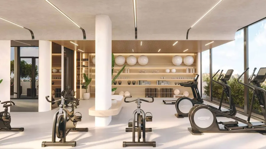 Gym at Gate Eleven by Amwaj Development.