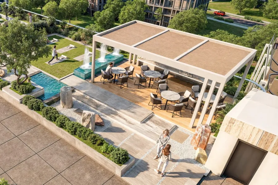 Yoga Terrace & Rooftop Lounge at 105 Residences by Kamdar.