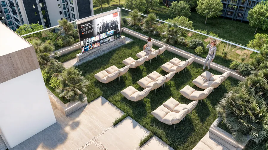 Rooftop Open Air Cinema at 105 Residences by Kamdar.
