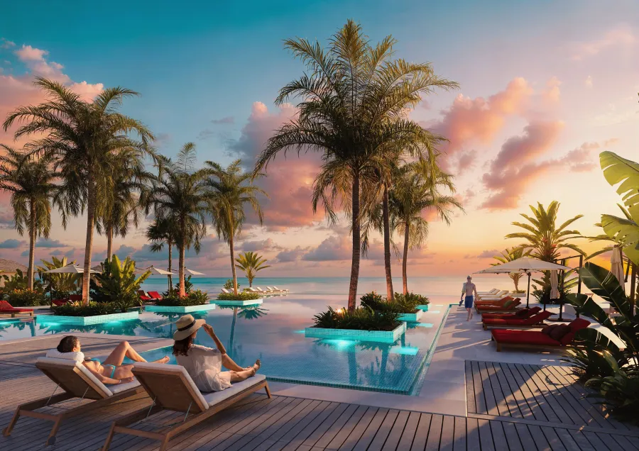 Pool Deck at Radisson Resort Maldives.