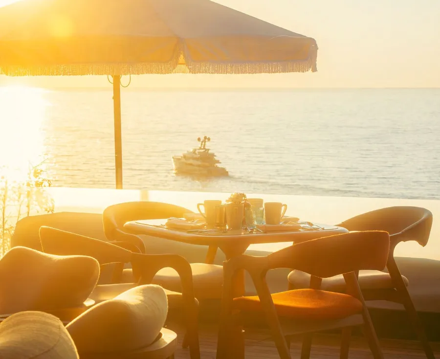 Terrace & Bar at Fairmont Residences Al Marjan Island.