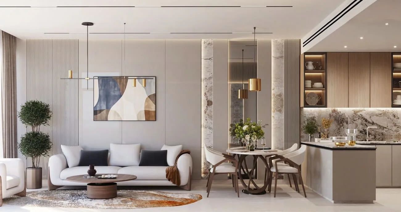Interior render at Celia Gardens.