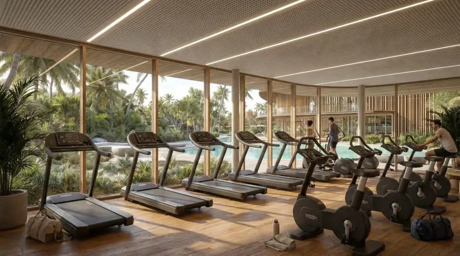 Fully Equipped Gym at Lunaya Terraces.