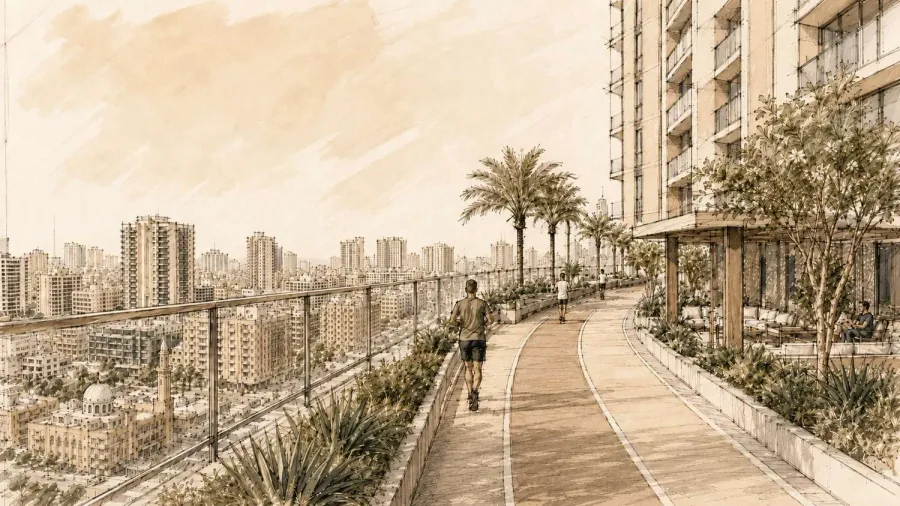 Rooftop Jogging Track at Platinum Heights.