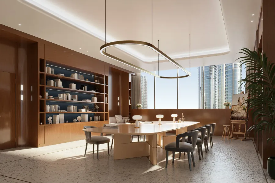 Library at Mr. C Residences Downtown.