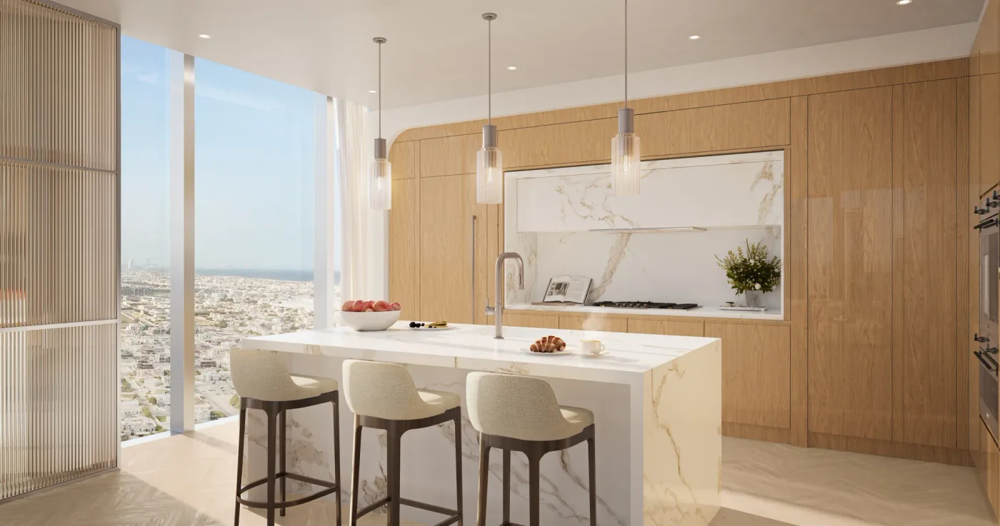 Interior render at Mr. C Residences Downtown.