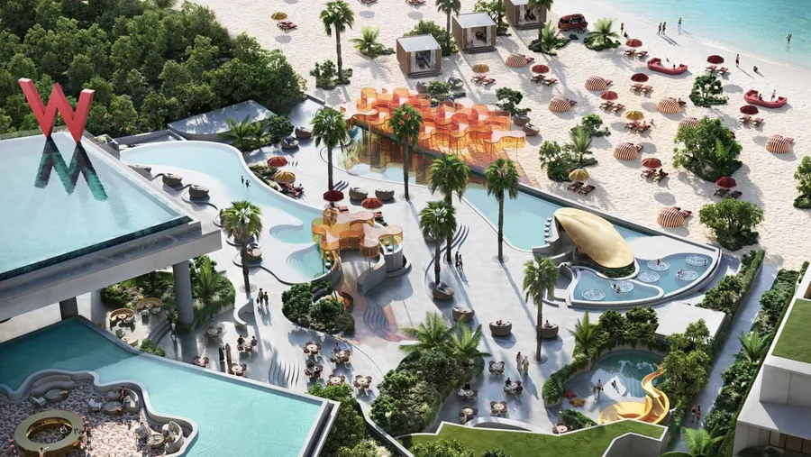 Pools & Beach Access at W Hotels and Residences Al Marjan.