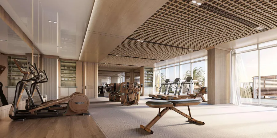 Gym at Nasim Al Bahr Residences.